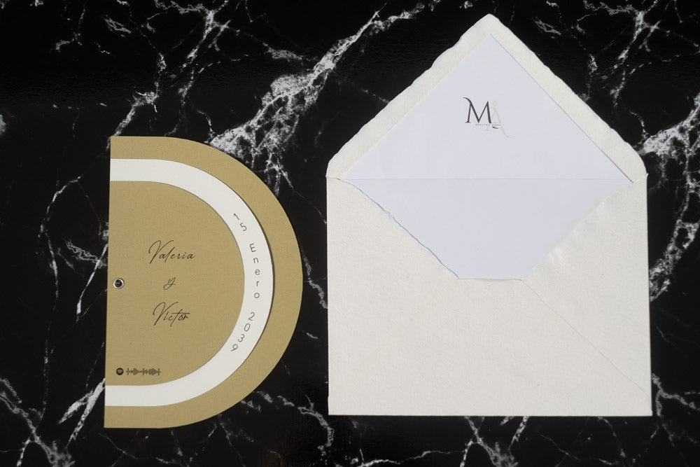 Invitación Impresa Cuarzo Color Miel