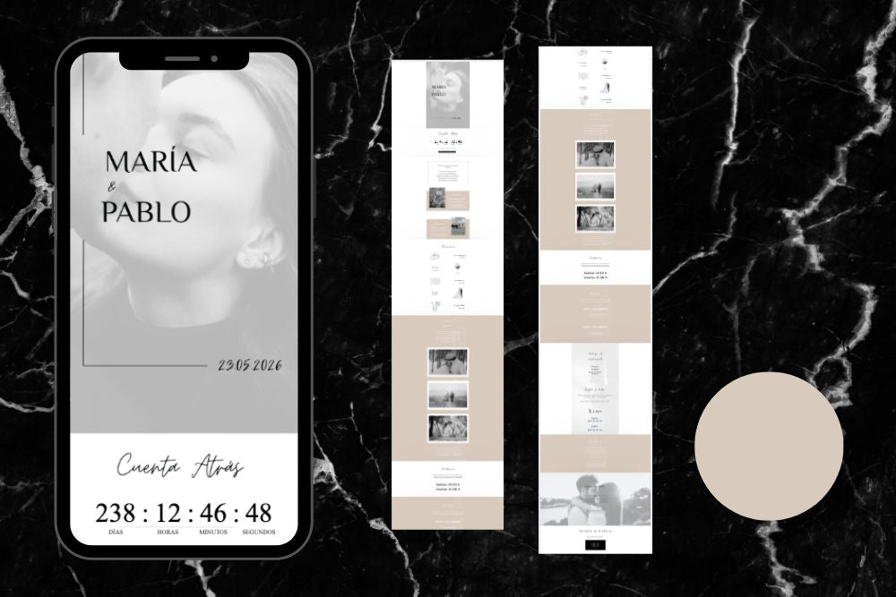 Invitación Digital Jade Color Marfil