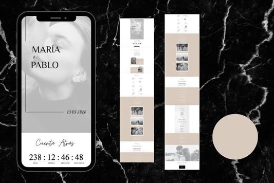 Invitación Digital Jade Color Marfil