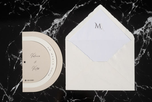 Invitación Impresa Cuarzo Color Marfil