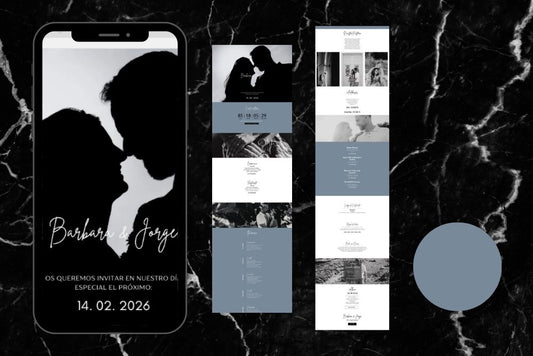 Invitación de boda online actualizable en tiempo real, diseño arena – Colección Amatista