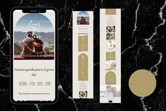 Invitación Digital Berilio color Miel